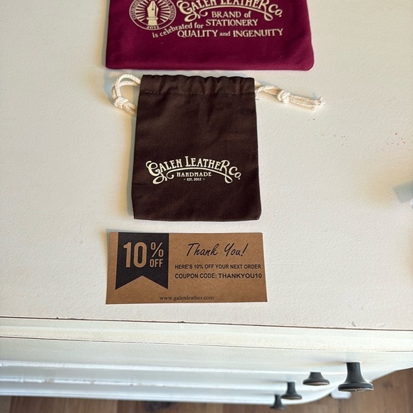 Galen Leather Pen Pouch, Brass Ruler, Motif Paper Clip, zipper bag & more - Picture 9 of 10